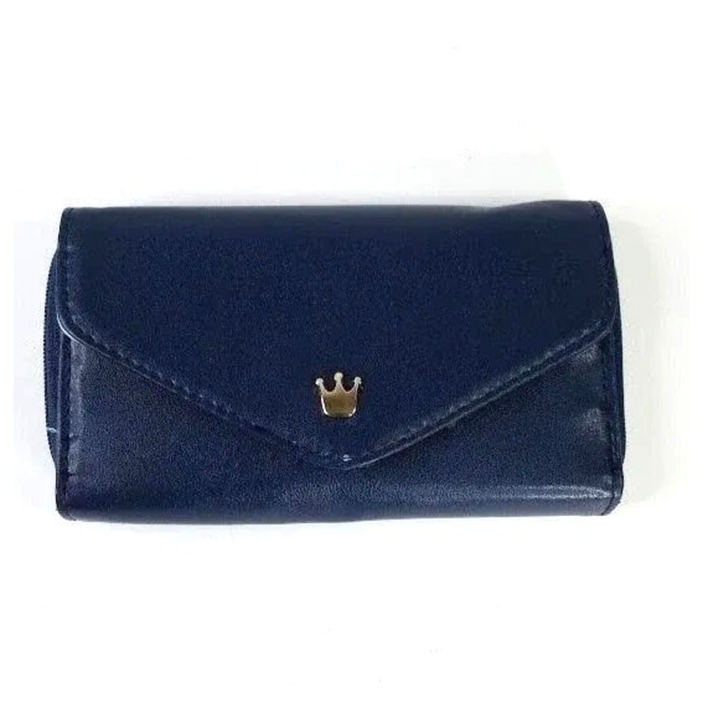 Donbook Crown Smart Porch Wallet Wristlet Navy Blue‎ Phone Clutch Purse Case